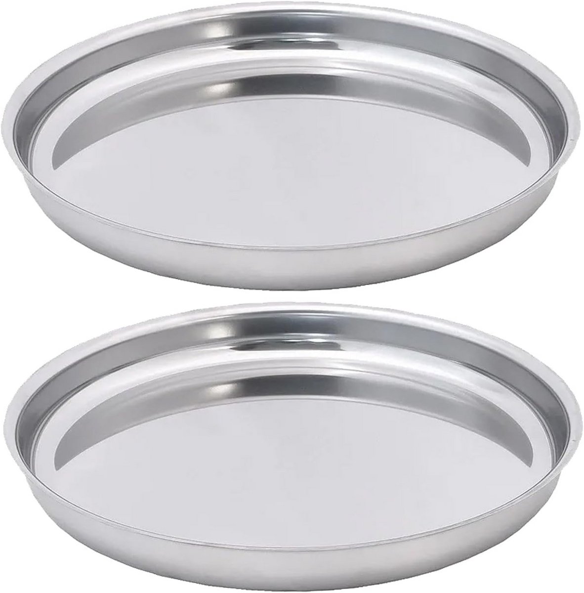 Set van 2 Oesterdienbladen RVS - Zeevruchtenschotel Groot - 34,7 cm