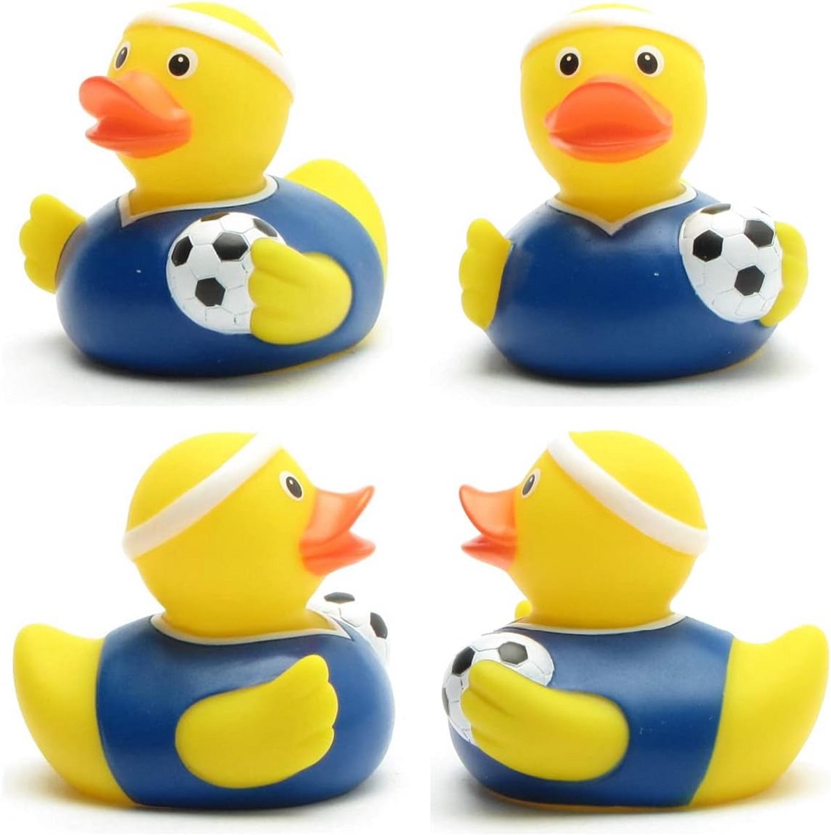 Voetbal Badeend Donkerblauw Shirt met Piepfunctie en Zuignap