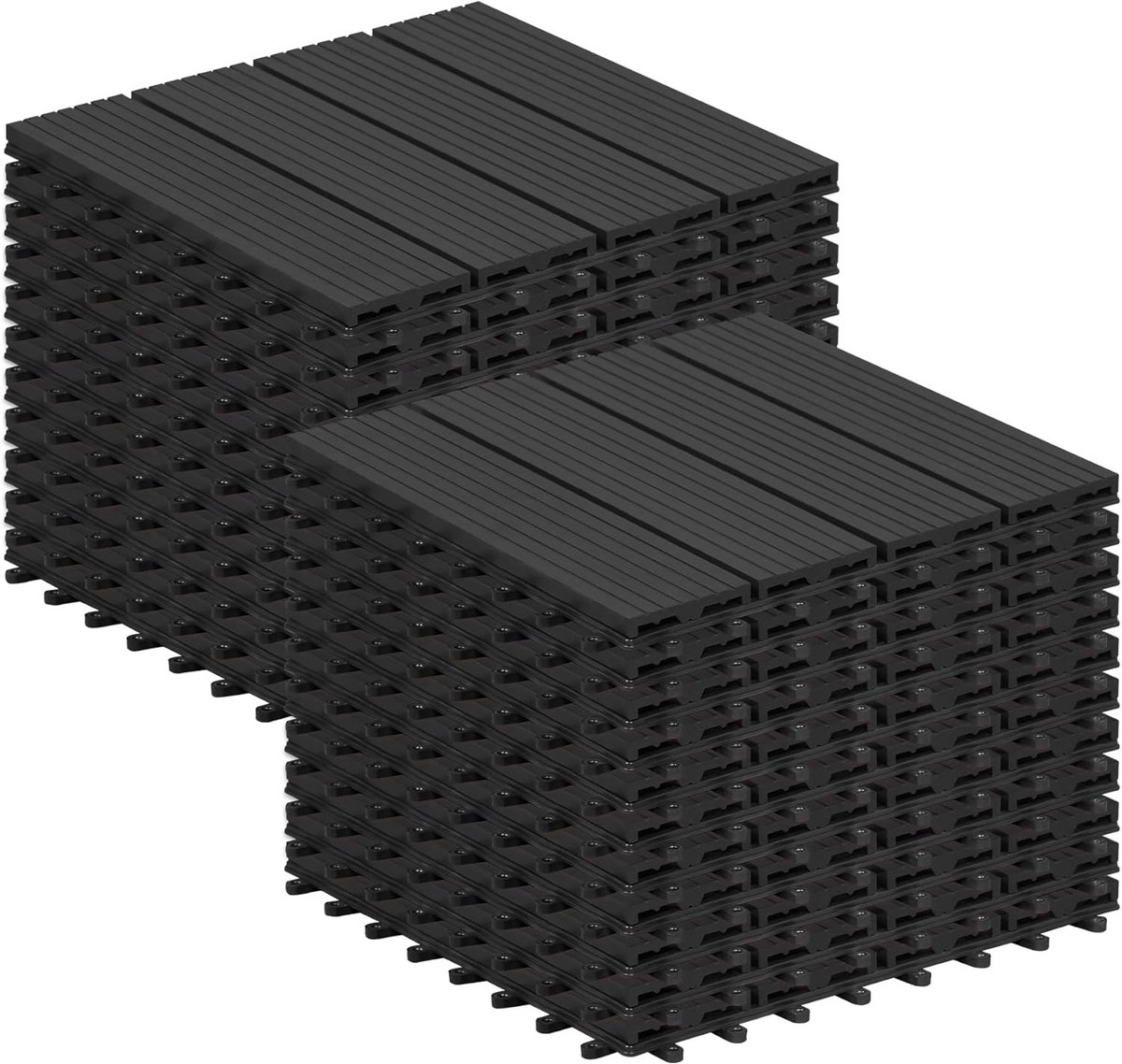 WPC Terrastegels 2m² Buiten en Binnen met Kliksysteem 30x30cm Antraciet