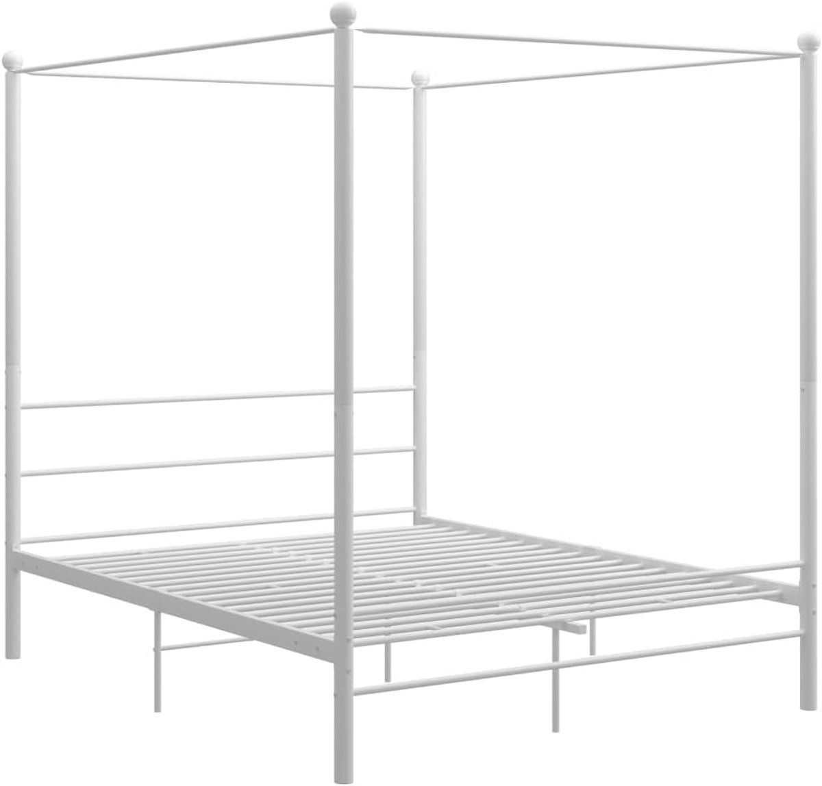 Hemelbedframe Metaal Wit 160x200 cm met Luifel