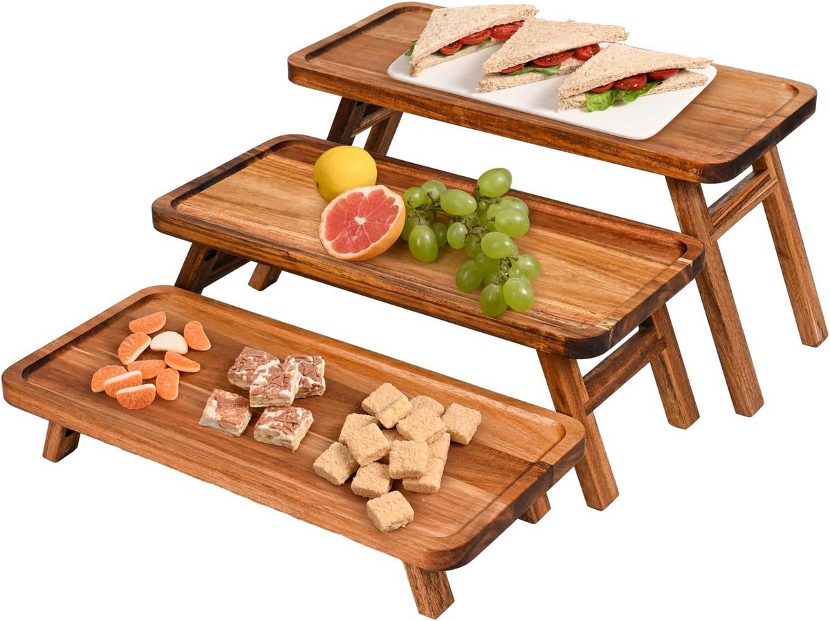 3-Laags Serveerstandaard Houten Cupcake Toren Display Voor Feestjes en Bruiloften