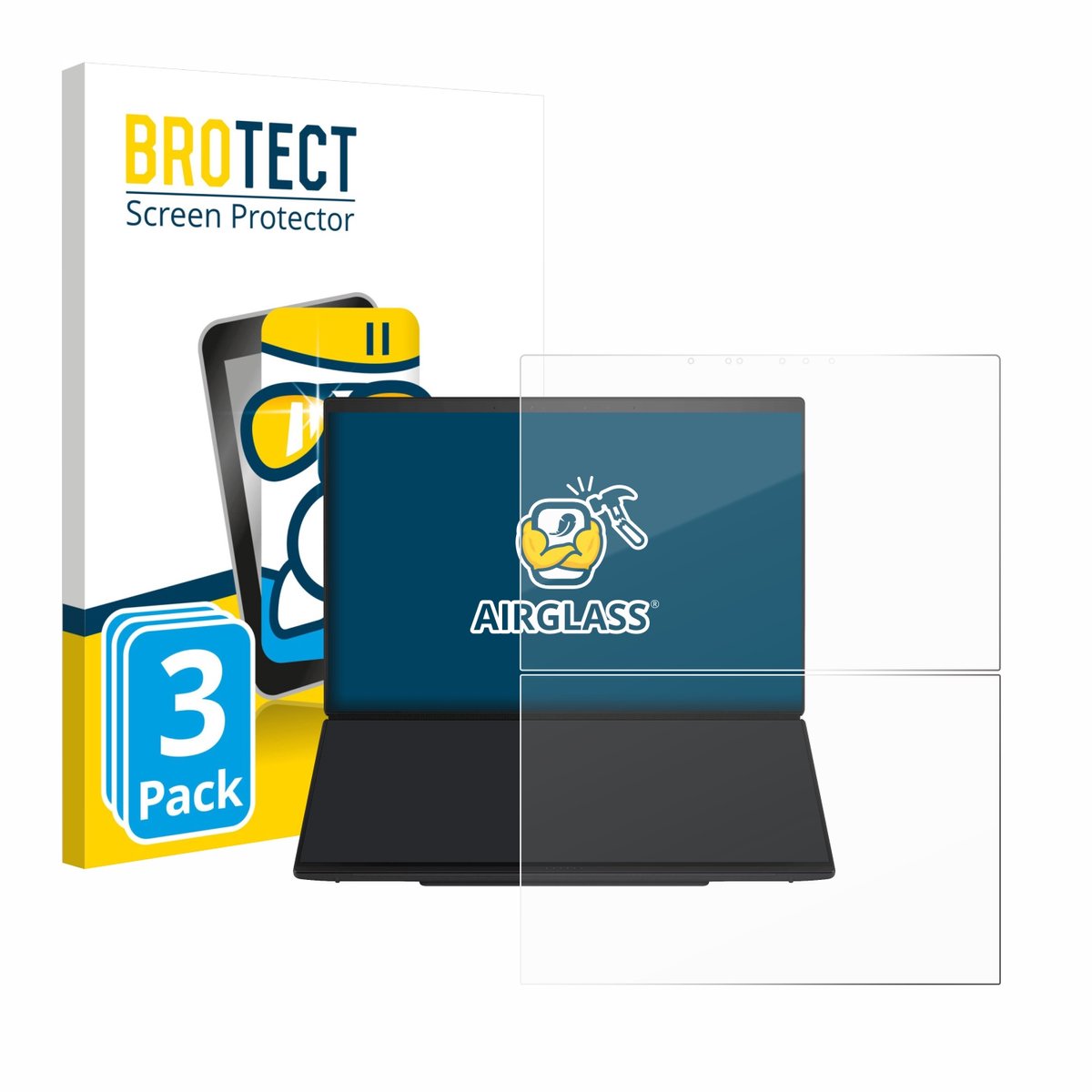 Screenprotector 3 Stuks voor ASUS ZenBook Duo UX8407 Beschermglas transparant