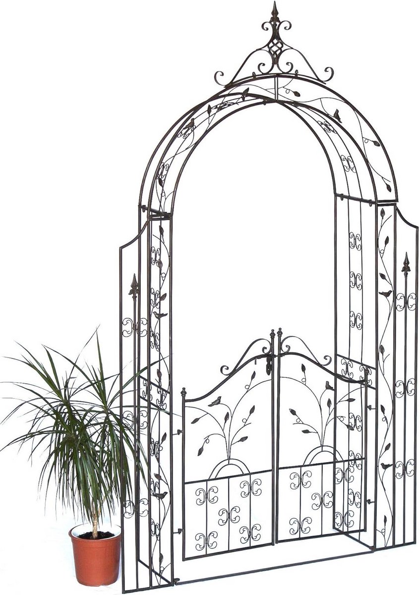 Rozenboog met Deur van Metaal voor Tuin en Entree