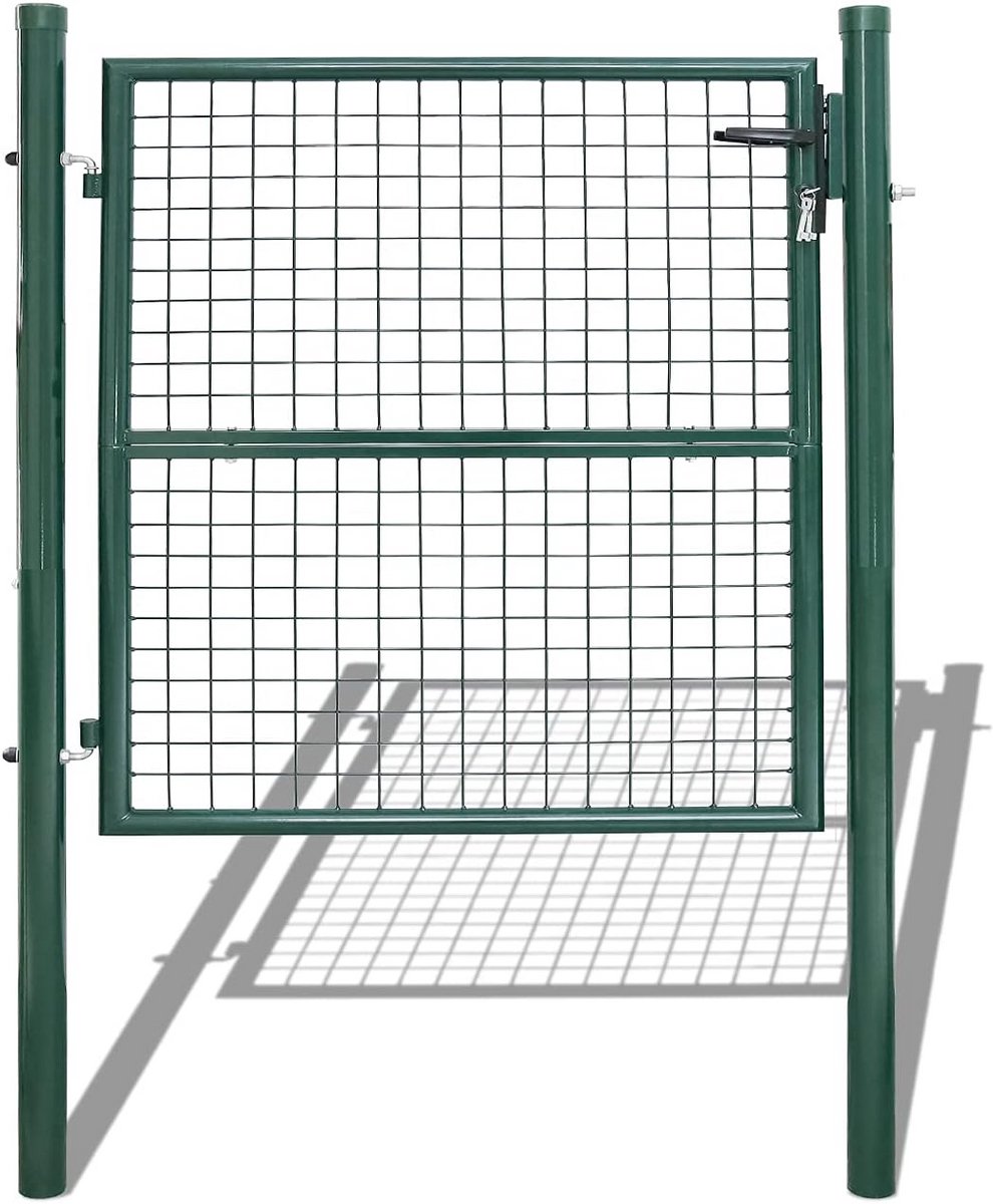 Roosterende Tuinpoort 100x100 cm Groen Verzinkt Staal Duurzaam met Slot