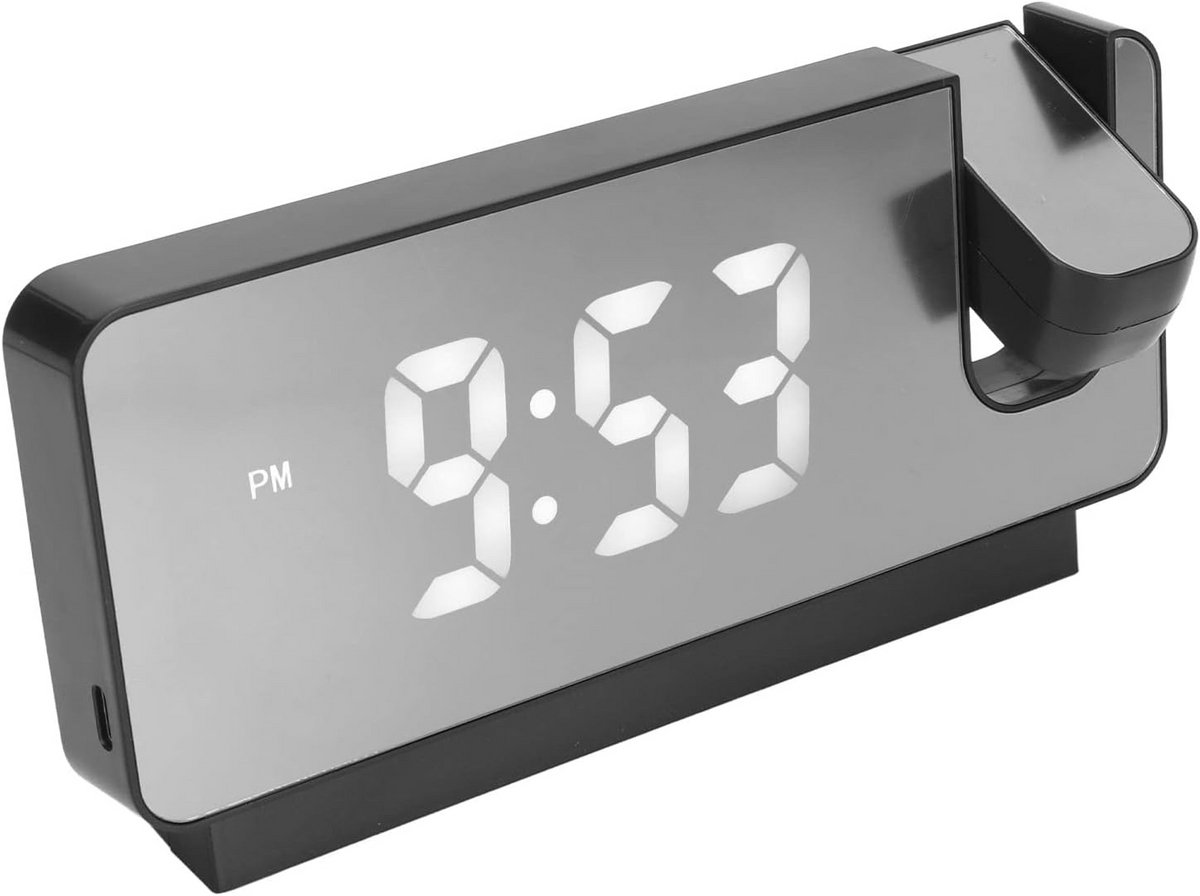 Digitale Projectie Wekker met Tijd, Datum en Temperatuur, USB Aangedreven