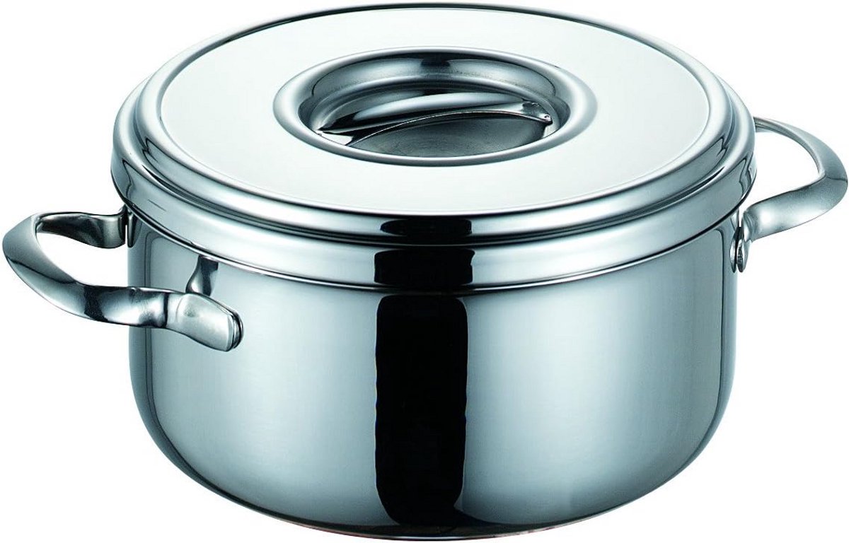 Kleine Braadpan 14 cm met deksel - 1 Liter - RVS - Geschikt voor Alle Warmtebronnen