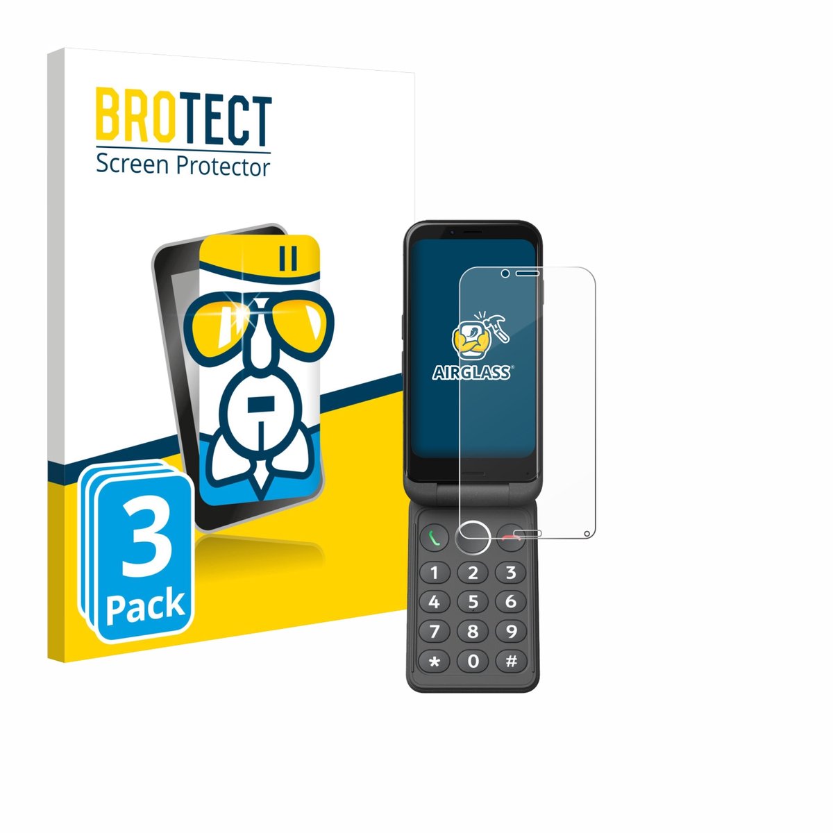 Screenprotector 3 Stuks voor Doro Aurora A20 Beschermglas transparant