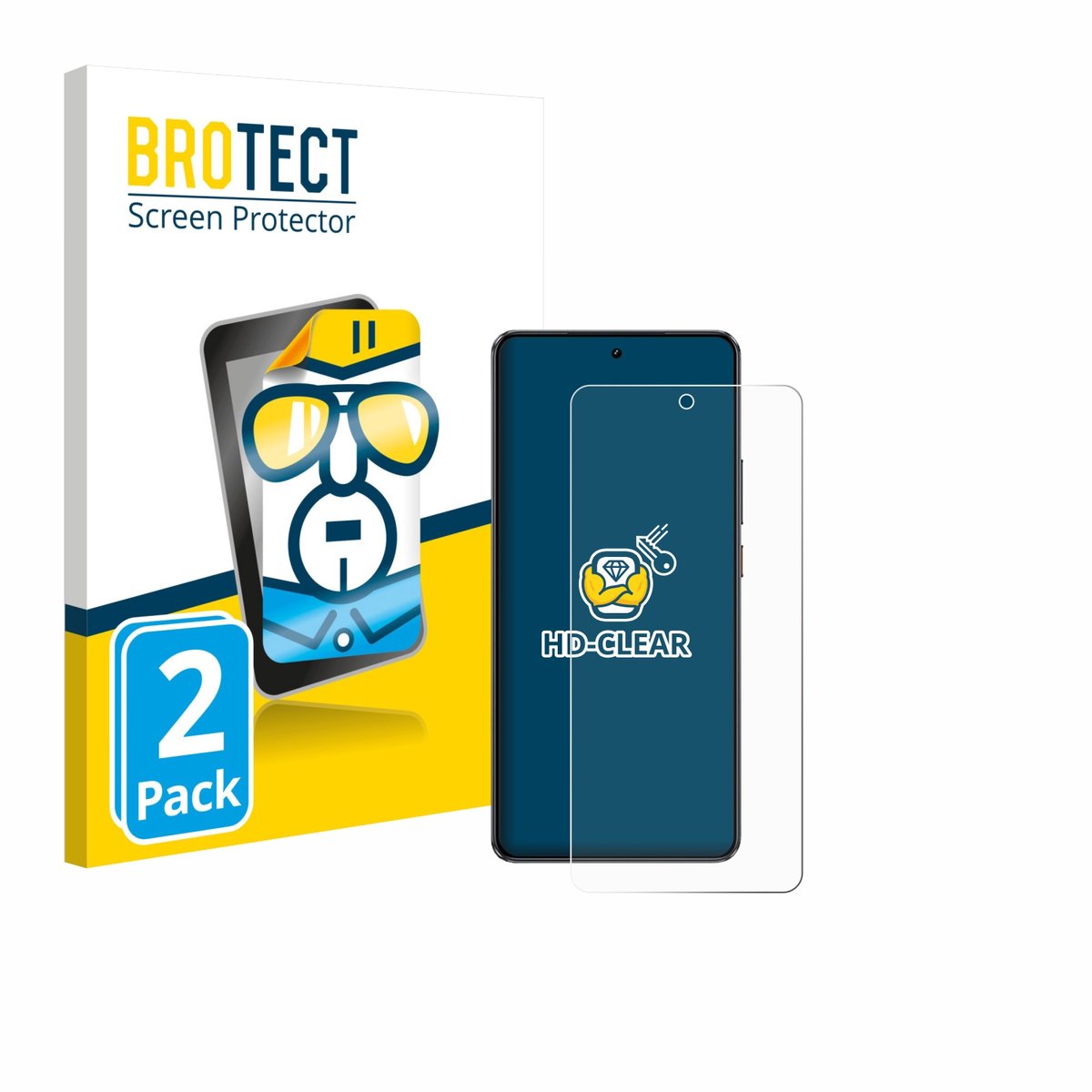 BROTECT - Screenprotector voor realme GT 7 - Folie Beschermfolie transparant 2 Stuks
