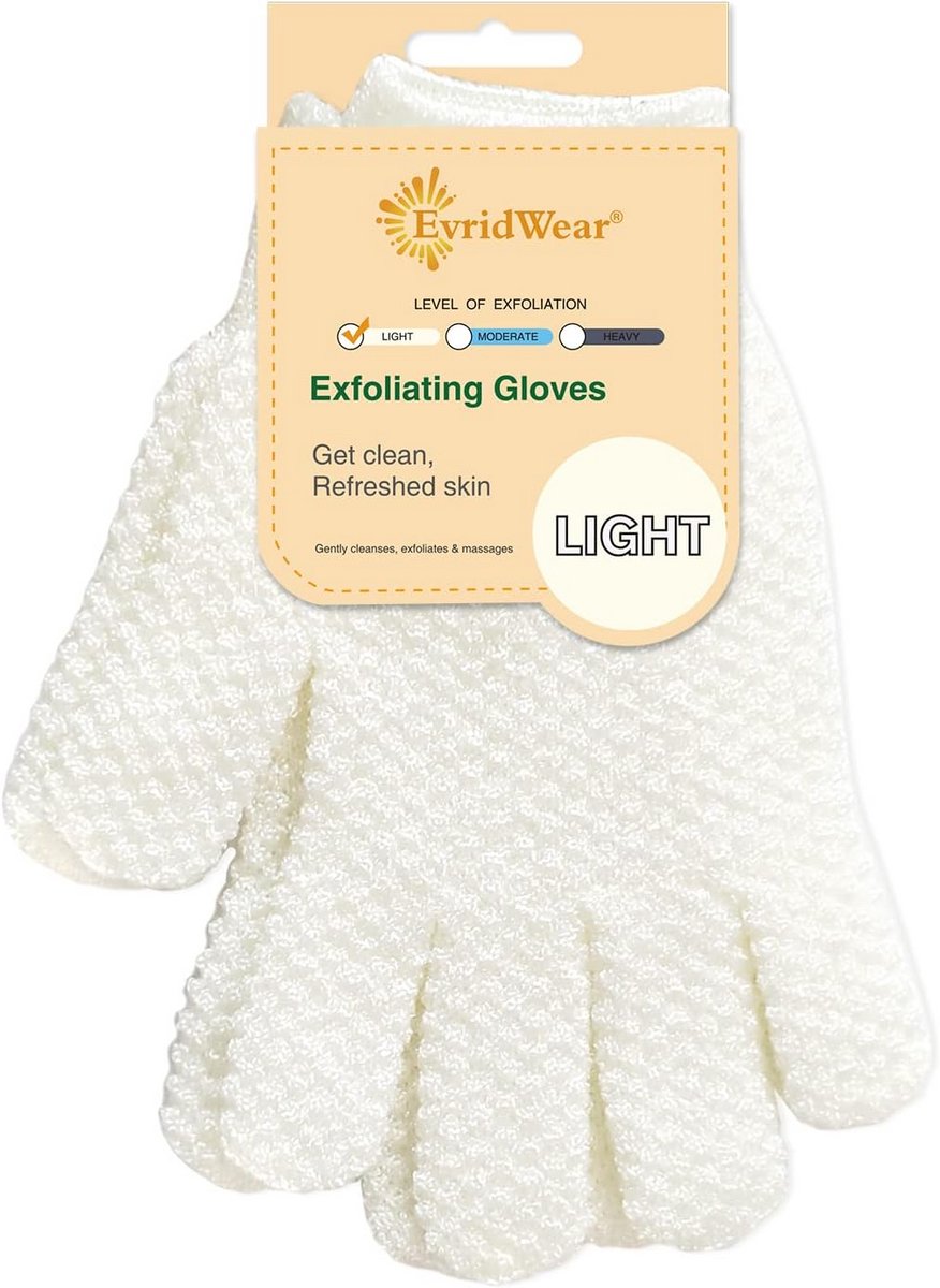 Exfoliërende Douchehandschoenen: Dubbele Textuur voor Peeling, Scrub & Massage