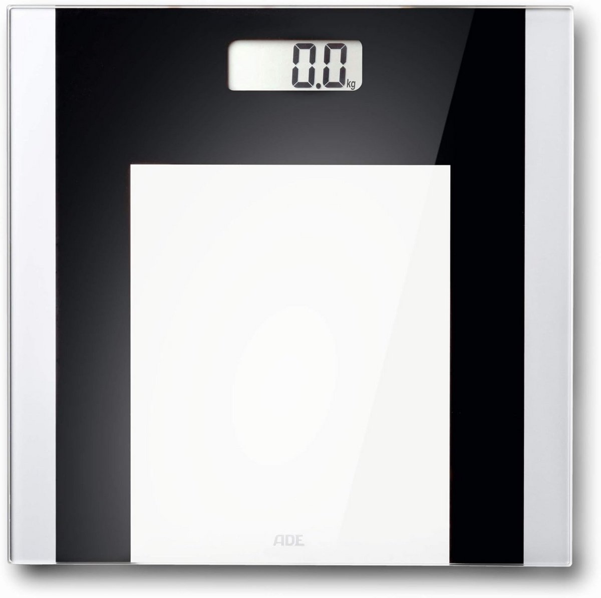 Digitale Personenweegschaal met Glazen Platform tot 180 kg - Zwart/Wit