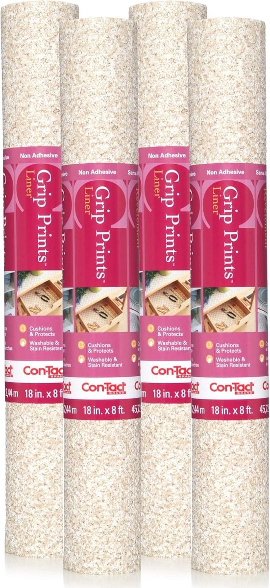 Plank Bekleding - Lade Liner - Kasten Organiseren - Zelfklevende Grip - 4 Rollen - Beige Graniet