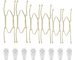 Allecto - Onzichtbare Plate Hooks - Roestvrij Staal - Sterke Wanddecoratie Houders - Zilver - Decoratieve Bordophangers - Geschikt voor Muurdecorat...
