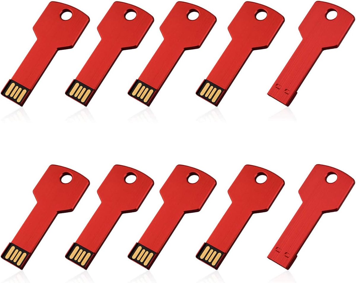 USB Flash Drives - Geheugensticks - Data Opslag - Sleutelvorm - 5.7 cm - Rood