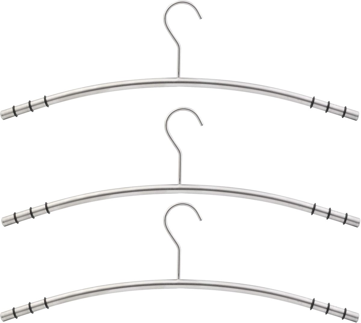 Set van 3 Kledinghangers RVS met Antislip – Stevig en Duurzaam voor Garderobe