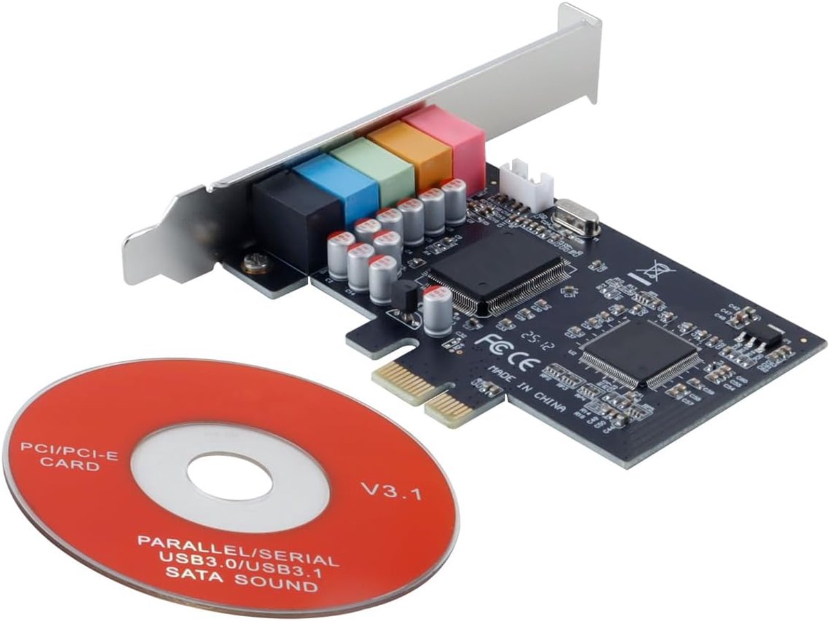 Interne Geluidskaart - 3D Stereo Card - Home Cinema Gaming - 5.1 Surround Sound - PCI-Express