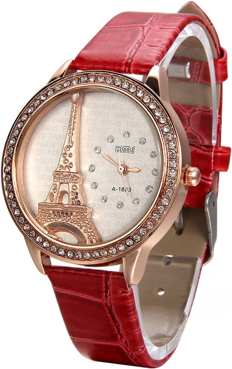 Polshorloge Dames - Mode Accessoire - Dagelijks Gebruik - Verstelbare Band - 3.6cm Kastdiameter - Rood
