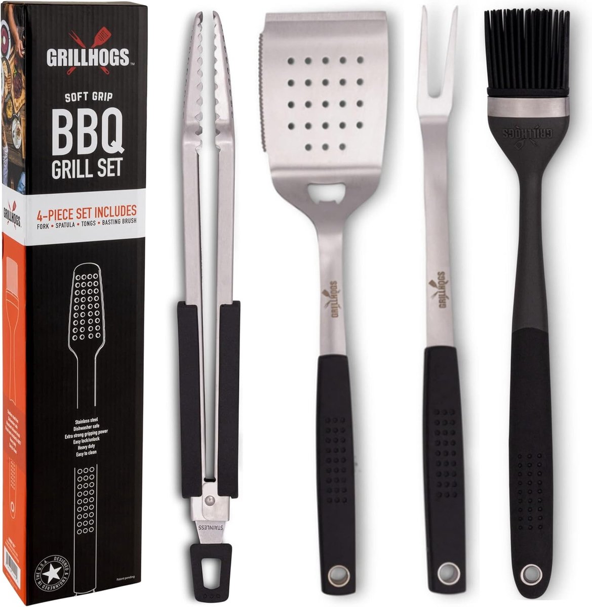 BBQ Gereedschap Set - Grill Accessoires - Buiten Koken - Roestvrij Staal - 3 Delig - Zilver