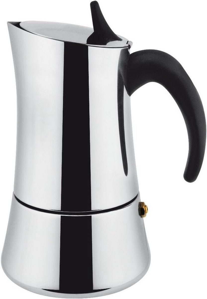 Eenvoudige Inductie Espressokoker voor 2 Kopjes Roestvrij Staal