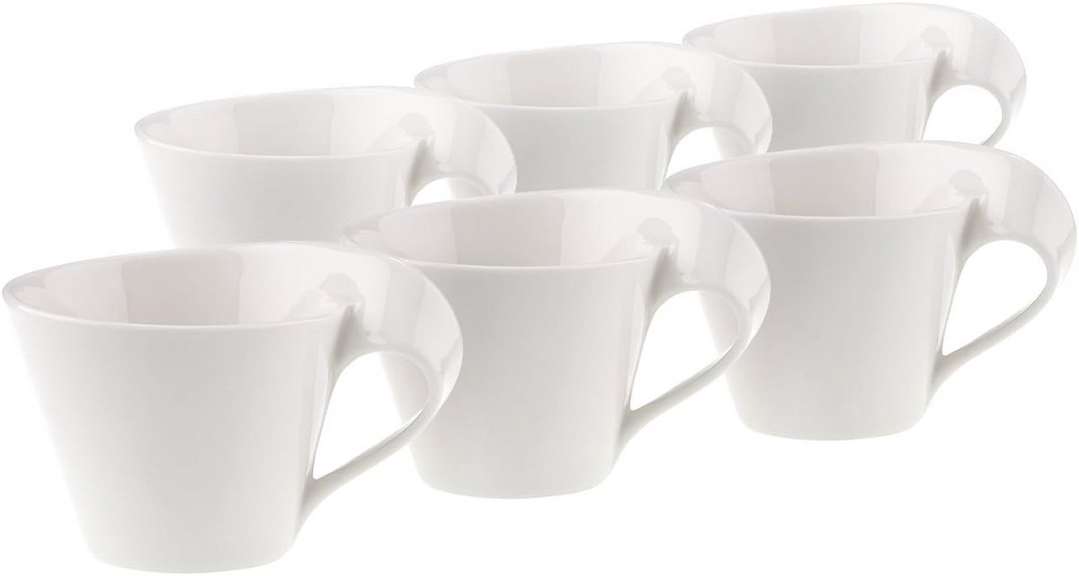 Moderne Cappuccino Kop Porselein Wit Asymmetrisch Design