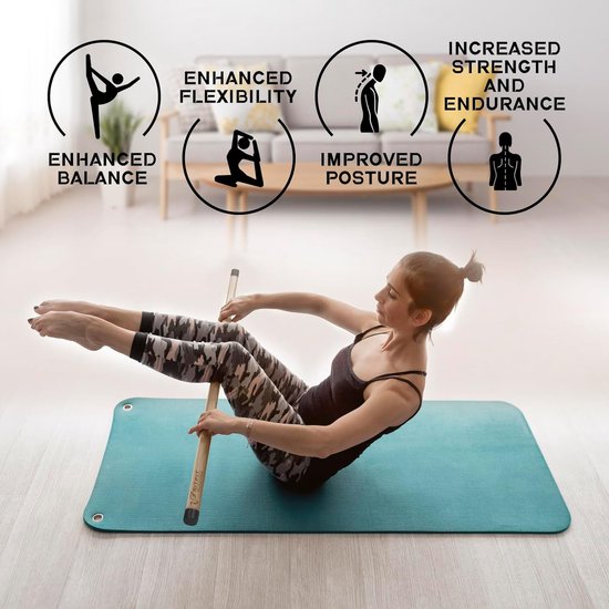Natuurlijke Bamboe Yogastok 1,5 m voor Stretching en Flexibiliteit — afbeelding 4