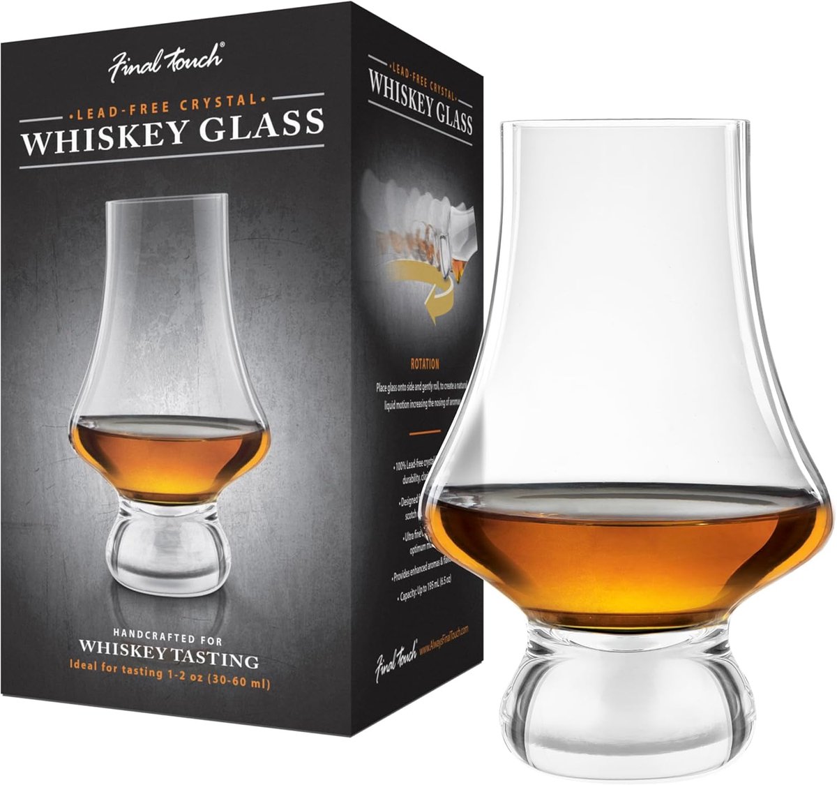 Loodvrij Kristal Whiskey Proefglas - Handgemaakt Glas voor Intense Smaakbeleving