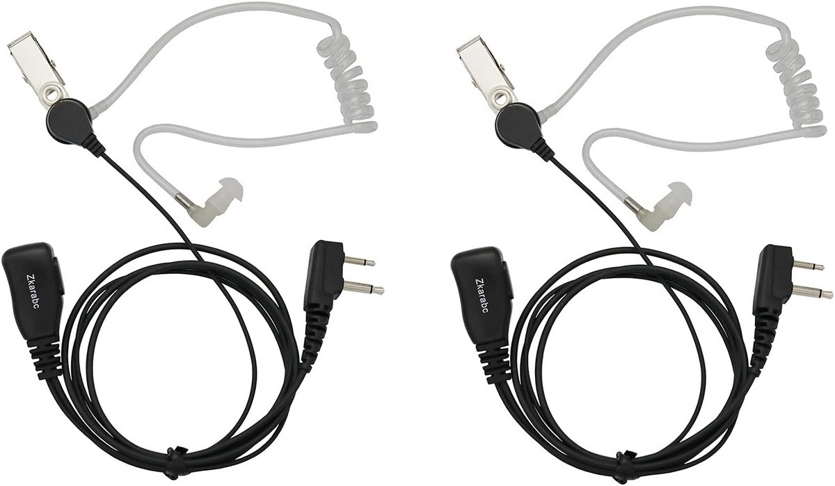 2-pins Akoestische Buis Headset met Oortje en Microfoon voor Walkie Talkies