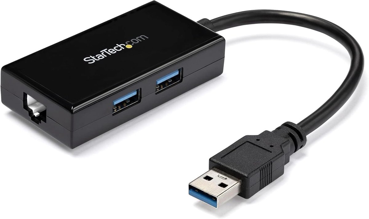 Netwerkadapter USB Hub - Ethernet Adapter - Internet Connectiviteit - Native Driver Ondersteuning - 25.4 x 3.81 x 1.78 cm