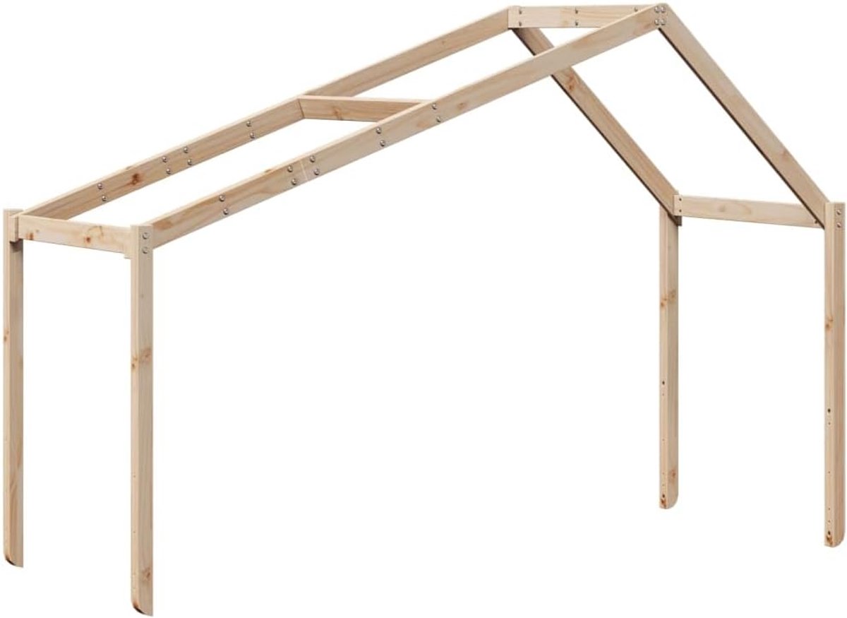 Kinderbed huisje - Junior bed - Spelen en slapen - Stevig dennenhout - 213x86.5 cm - Bruin