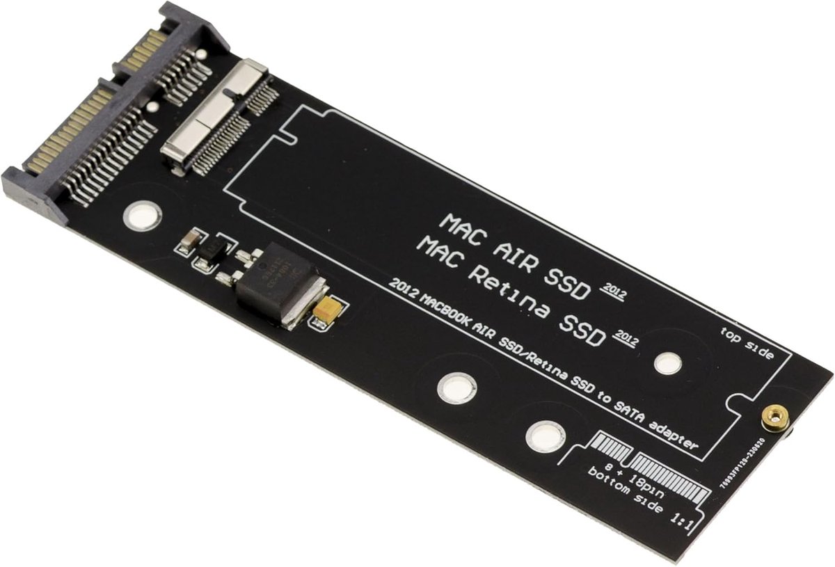 SATA Adapter - Mac SSD Converter - Data Herstel - Metalen Socket - 18+8 Pin