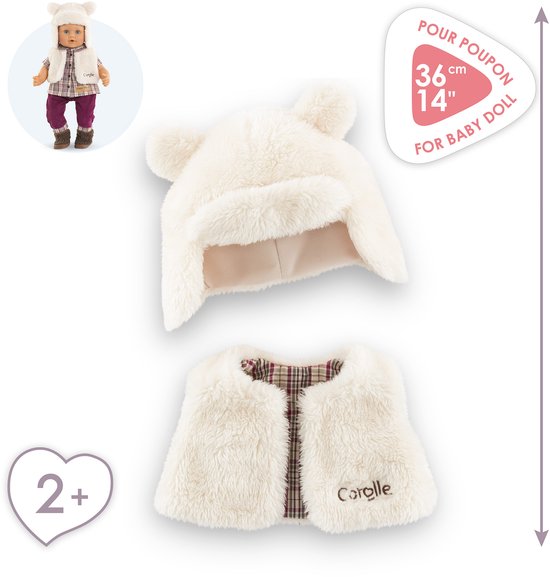 Corolle poppen winterset 36cm - omkeerbaar vestje en berenmuts. — afbeelding 3