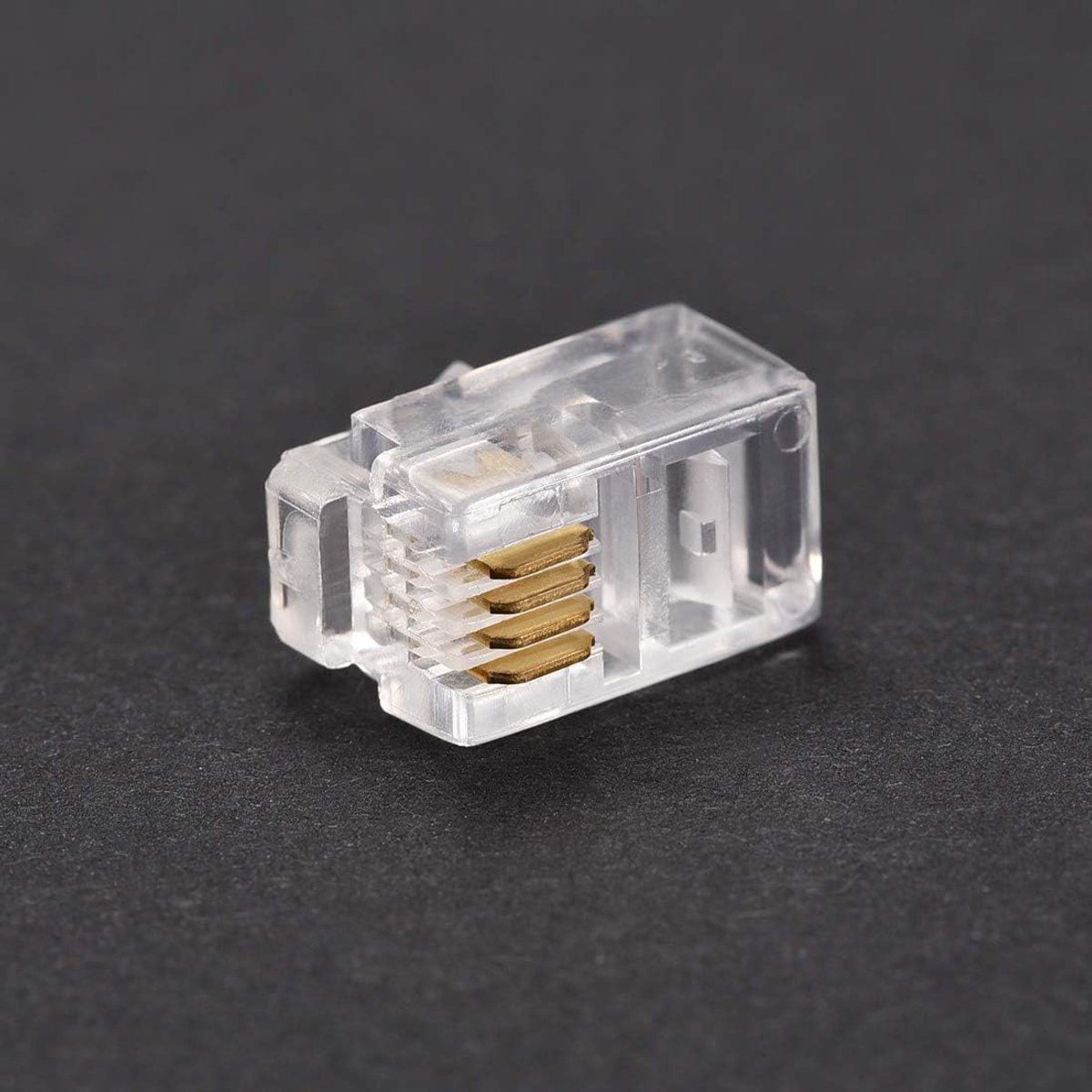 Telefoonstekkers - RJ11 Connectoren - Netwerk Bekabeling - Koperen Kern - 4P4C - Helder