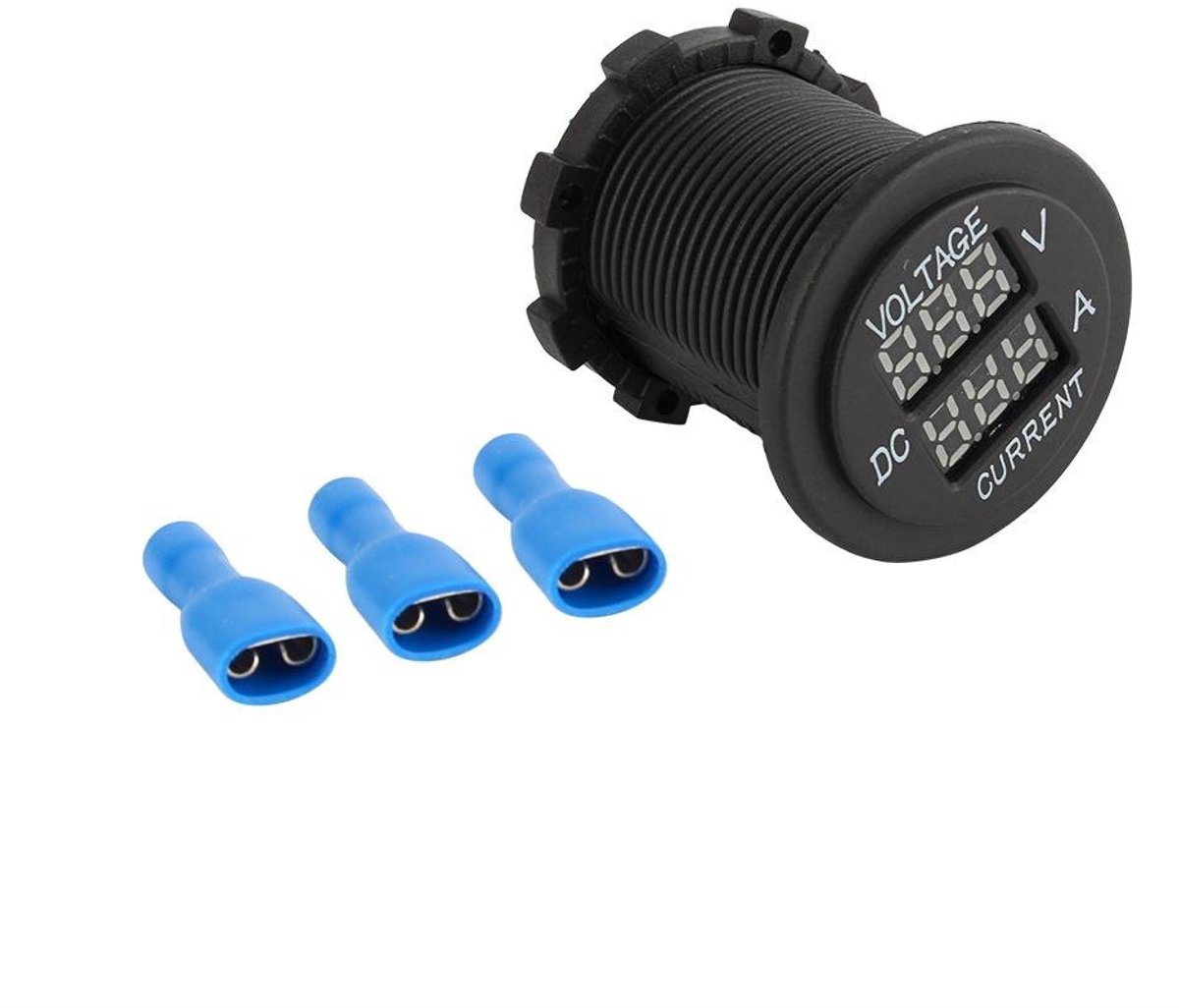 2-in-1 Digitale Voltmeter en Ampèremeter voor Auto en Motor (12-24V, Rood Display)