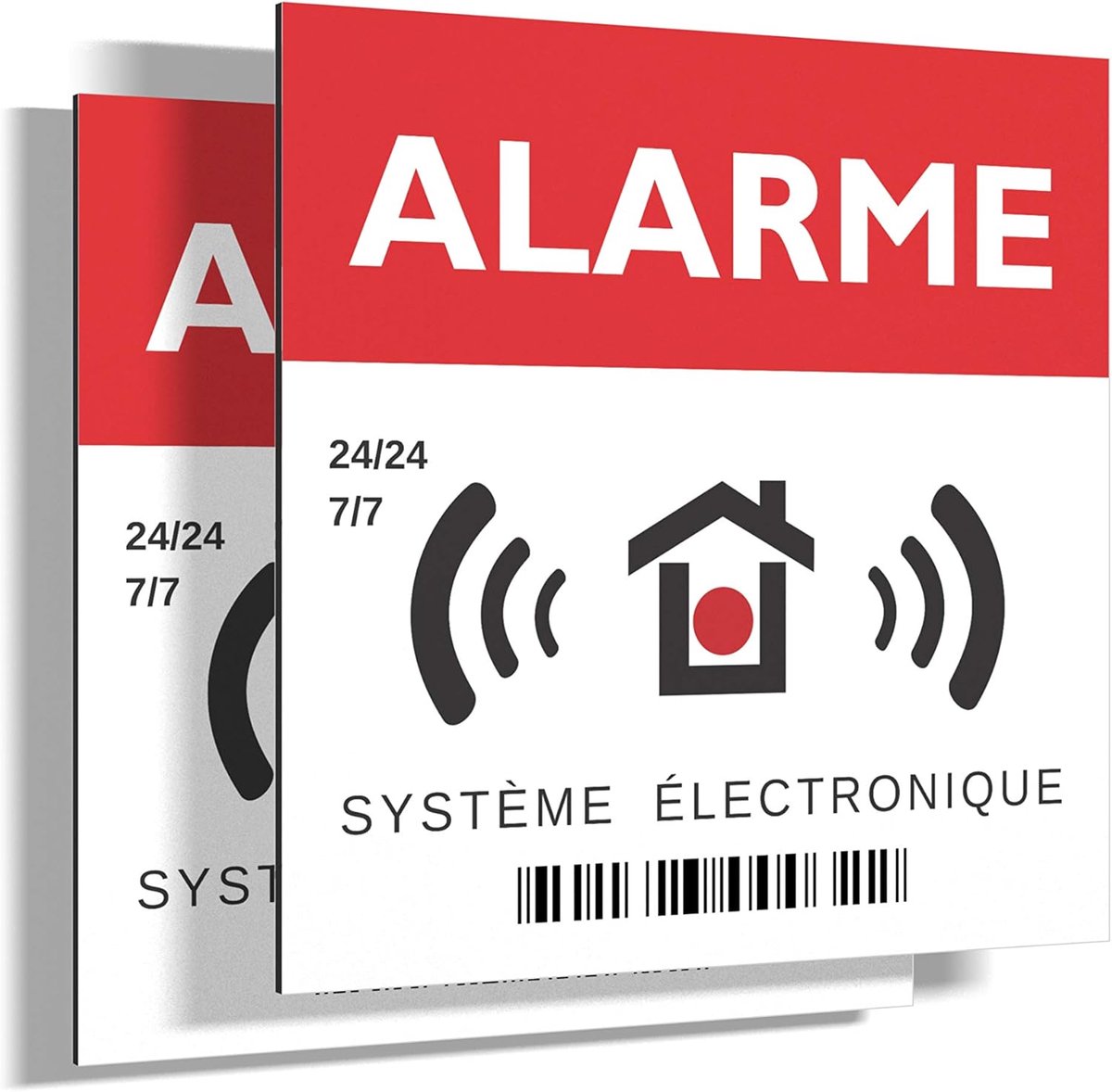 Veiligheidspaneel Alarm - Waarschuwingsbord Vierkant - Gebiedsbewaking - Zeer Sterk Aluminium - 15x15cm - Rood