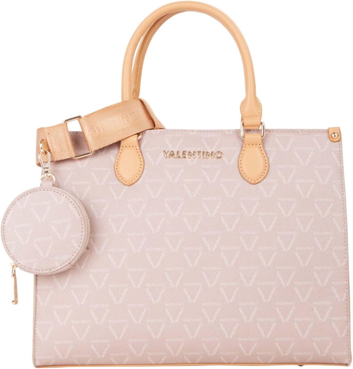 Dames Shopper Tas Crossover Lichtroze/Nude Een Maat