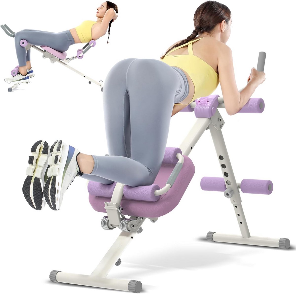 Inklapbare sit-up bank voor gerichte buikspiertraining thuis