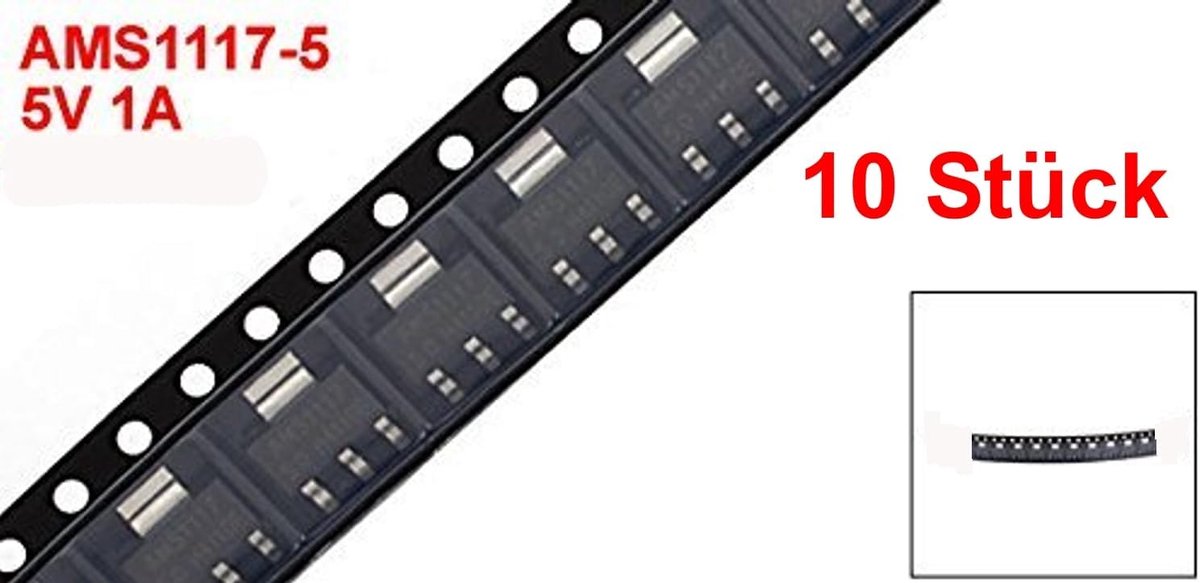 Spanningsregelaar IC - Lineaire Regelaar - Elektronica Circuits - 5.0V Vaste Uitgang - SOT-223 Pakket