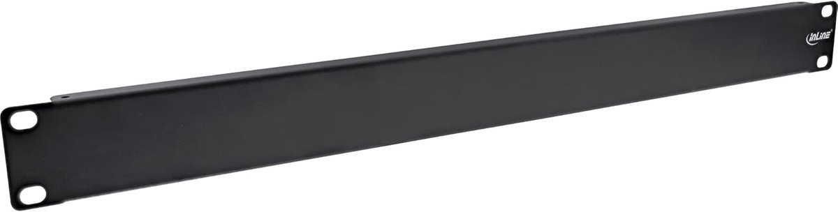 19 inch blinde plaat 1HE voor montageprofiel zwart