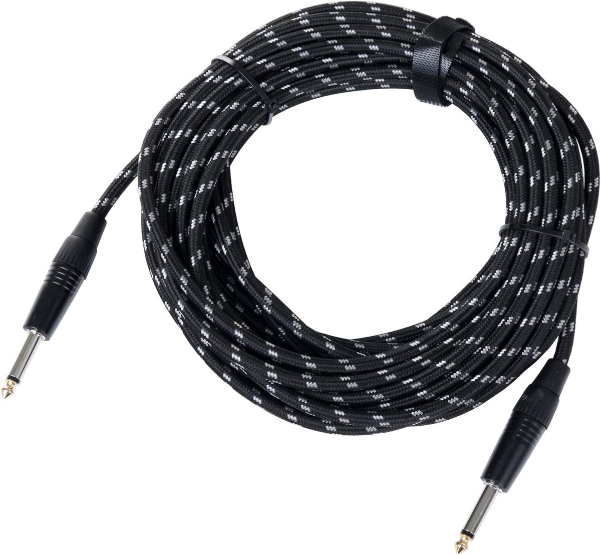 Professionele Instrumentkabel 10 meter Jack Mono Textielmantel Vergulde Connectoren