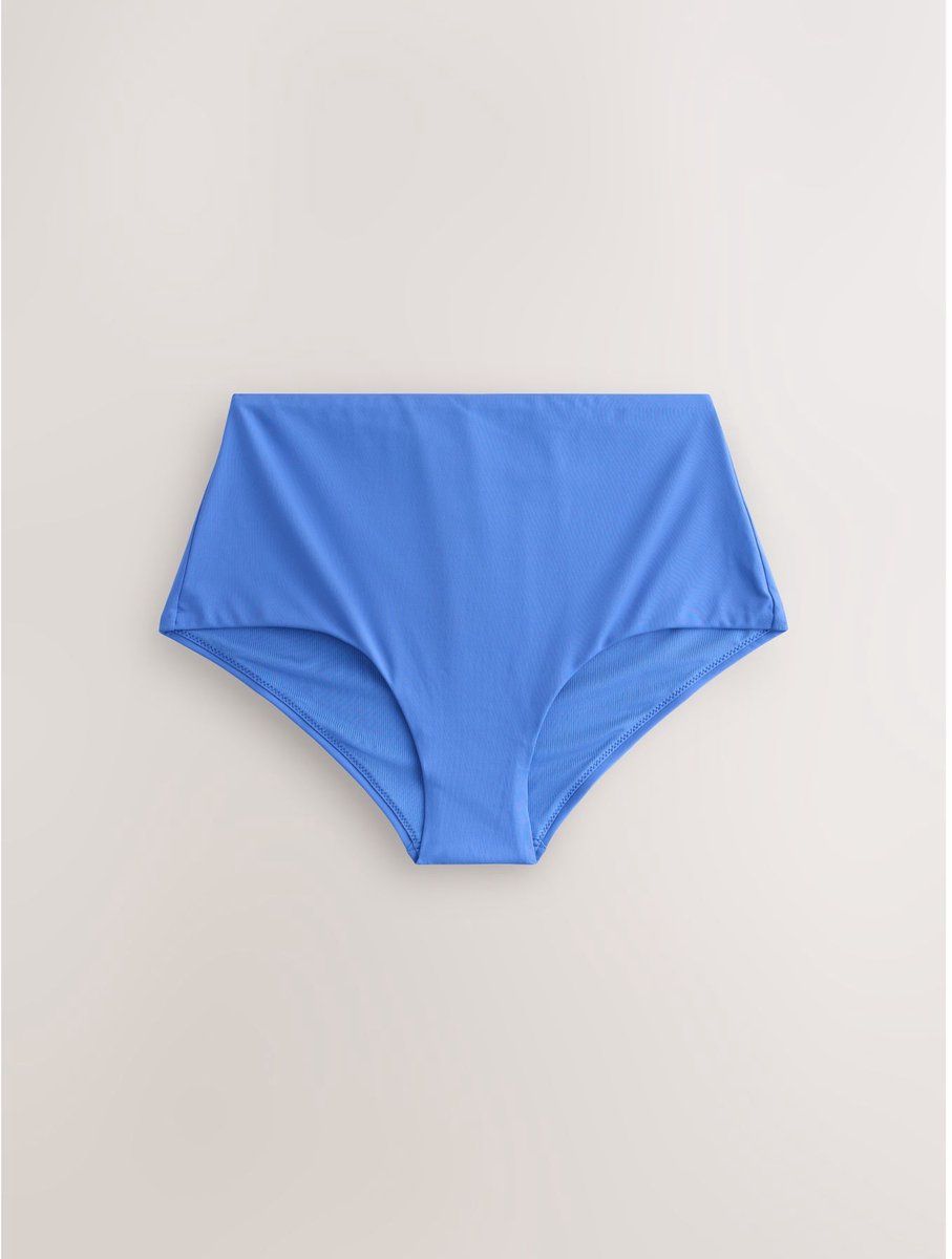 Next Dames - Bikinislip met hoge taille en hoge beenuitsnijding - Blauw Cornflower Blue