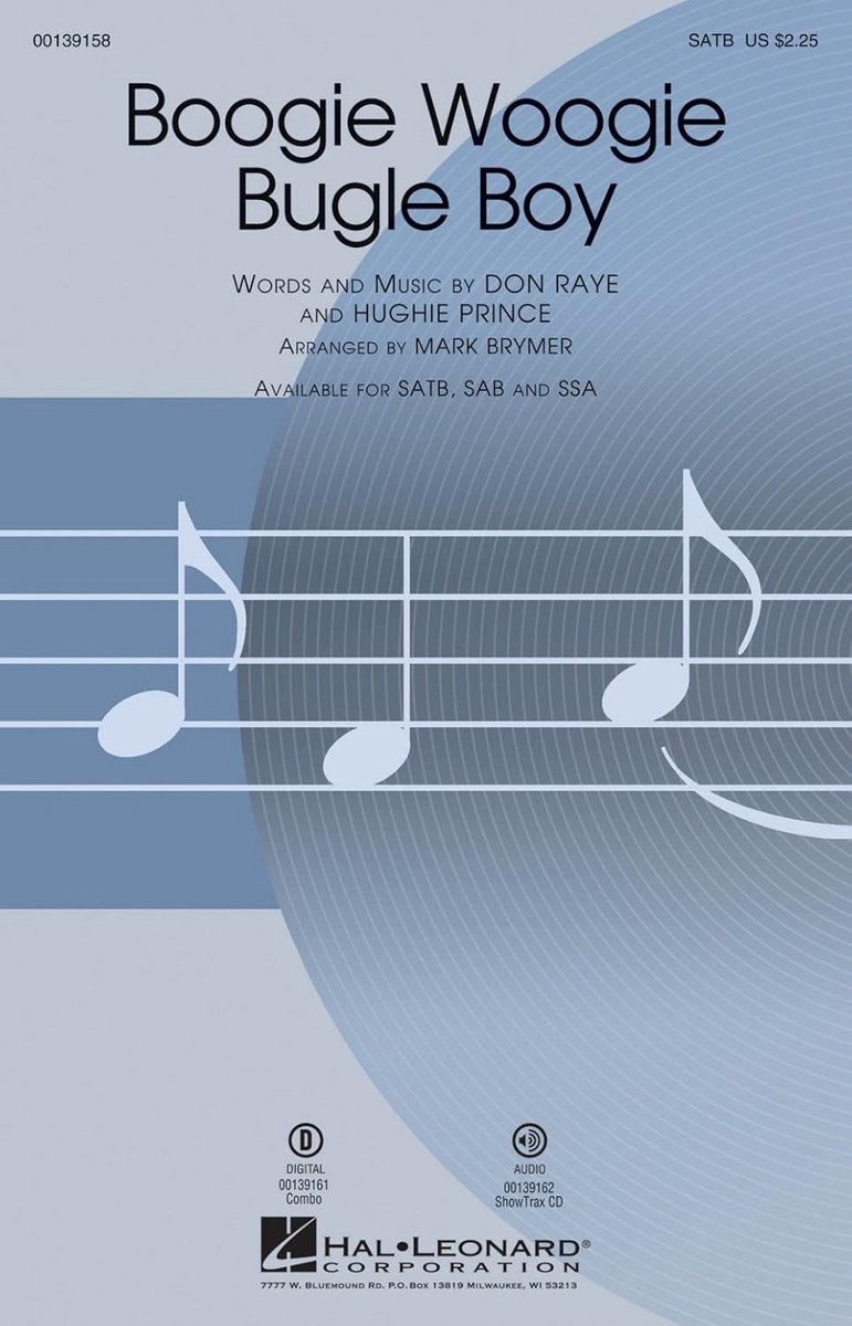 Boogie Woogie Bugle Boy Muziekblad Koor SAB Uitvoering