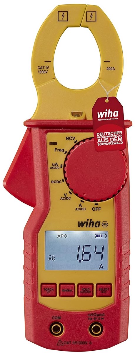Stroomtang - Spanningstester - Elektrische Metingen - CAT IV 1000V - 400A AC/DC - Zwart