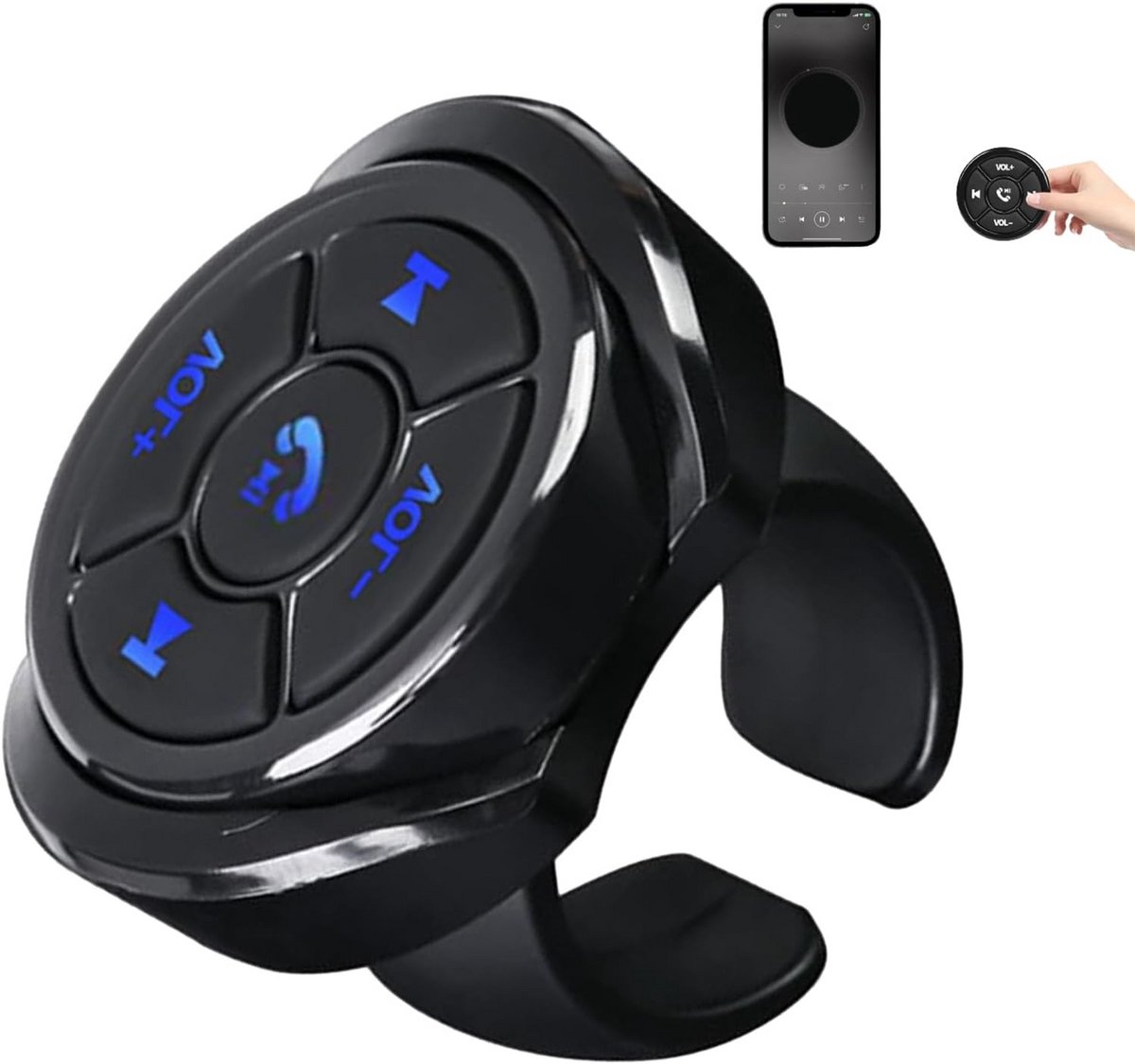 Draadloze Stuurwiel Afstandsbediening voor Auto en Motorfiets - Media Controle Volume & Nummer Selectie
