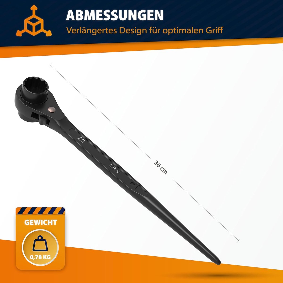Robuuste Dubbele Ratel voor Steigerbouw en Montage - 36 cm Lengte