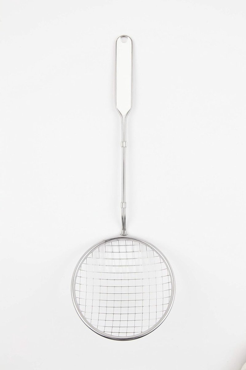 Schuimspaan - Keukenzeef - Frituren en Koken - Roestvrij staal - Diameter 16 cm - Wit