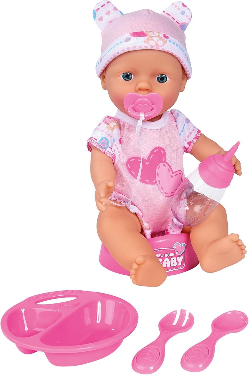 Realistische Baby Pop met Drink- en Plasfunctie - 7 Delige Speelgoedset - 30 cm