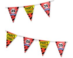 BTH - 25 Jaar - Slinger - Verkeersbord - Verjaardag Versiering - Vlaggetjes - Vlaggenlijn - Feest Versiering - 10 Meter