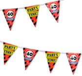 BTH - 40 Jaar - Slinger - Verkeersbord - Verjaardag Versiering - Vlaggetjes - Vlaggenlijn - Feest Versiering - 10 Meter