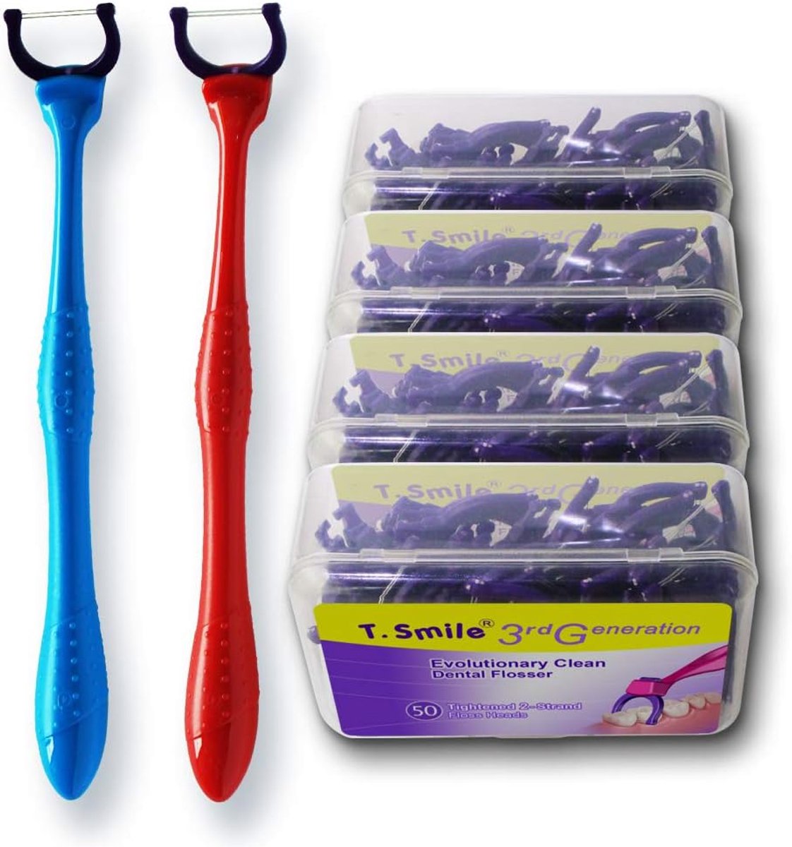 Tandenstokers Flossers - Flosser Set - Tanden Reinigen - Dubbele Floss Draad - 200 Stuks - Blauw