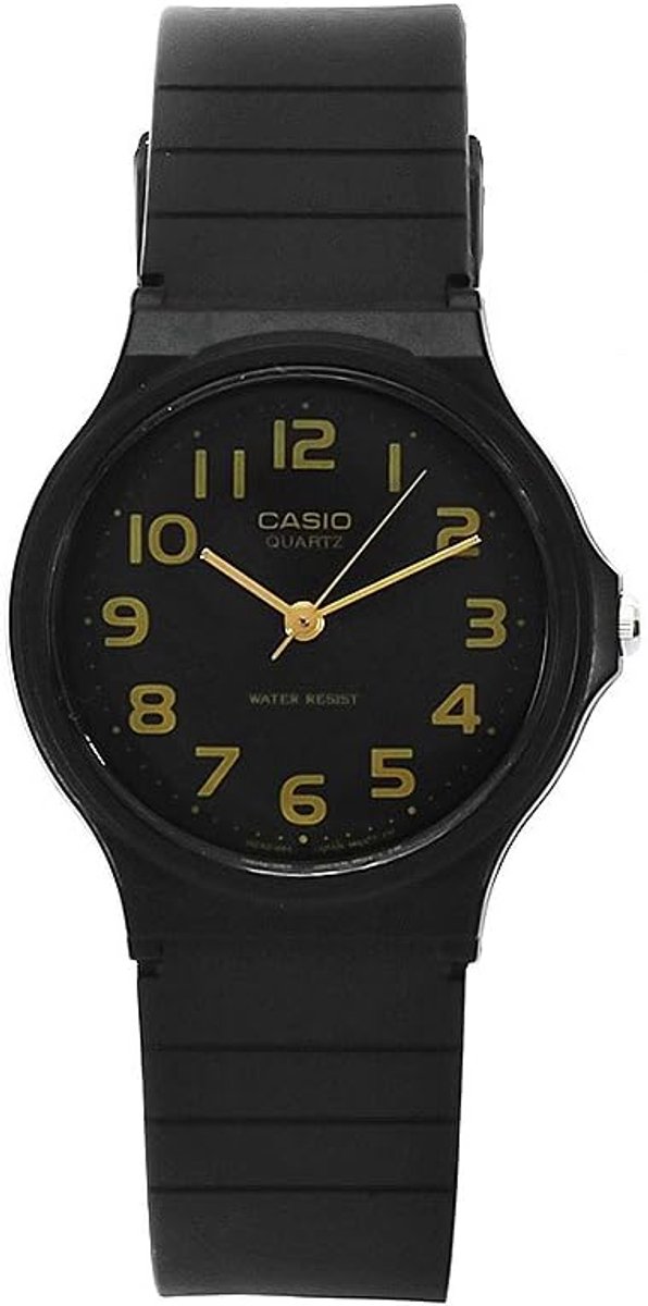 Stijlvol Analoog Herenhorloge met Zwarte Wijzerplaat en Resin Band