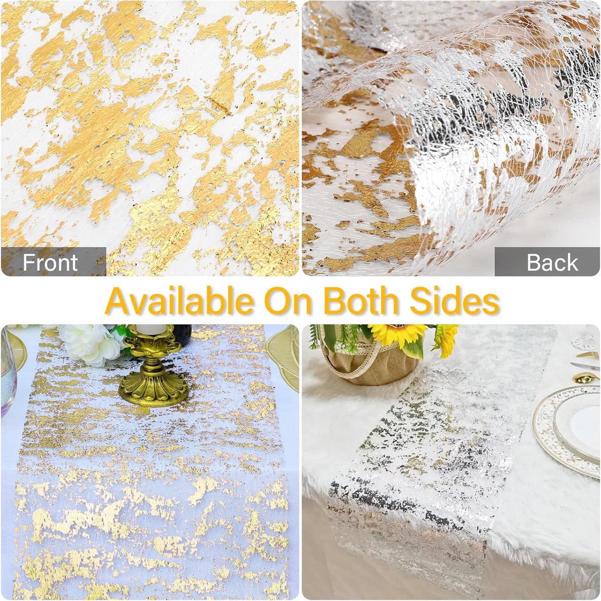 Luxe Gouden Tafelloper - Feestelijk Tafelkleed voor Diner & Bruiloft